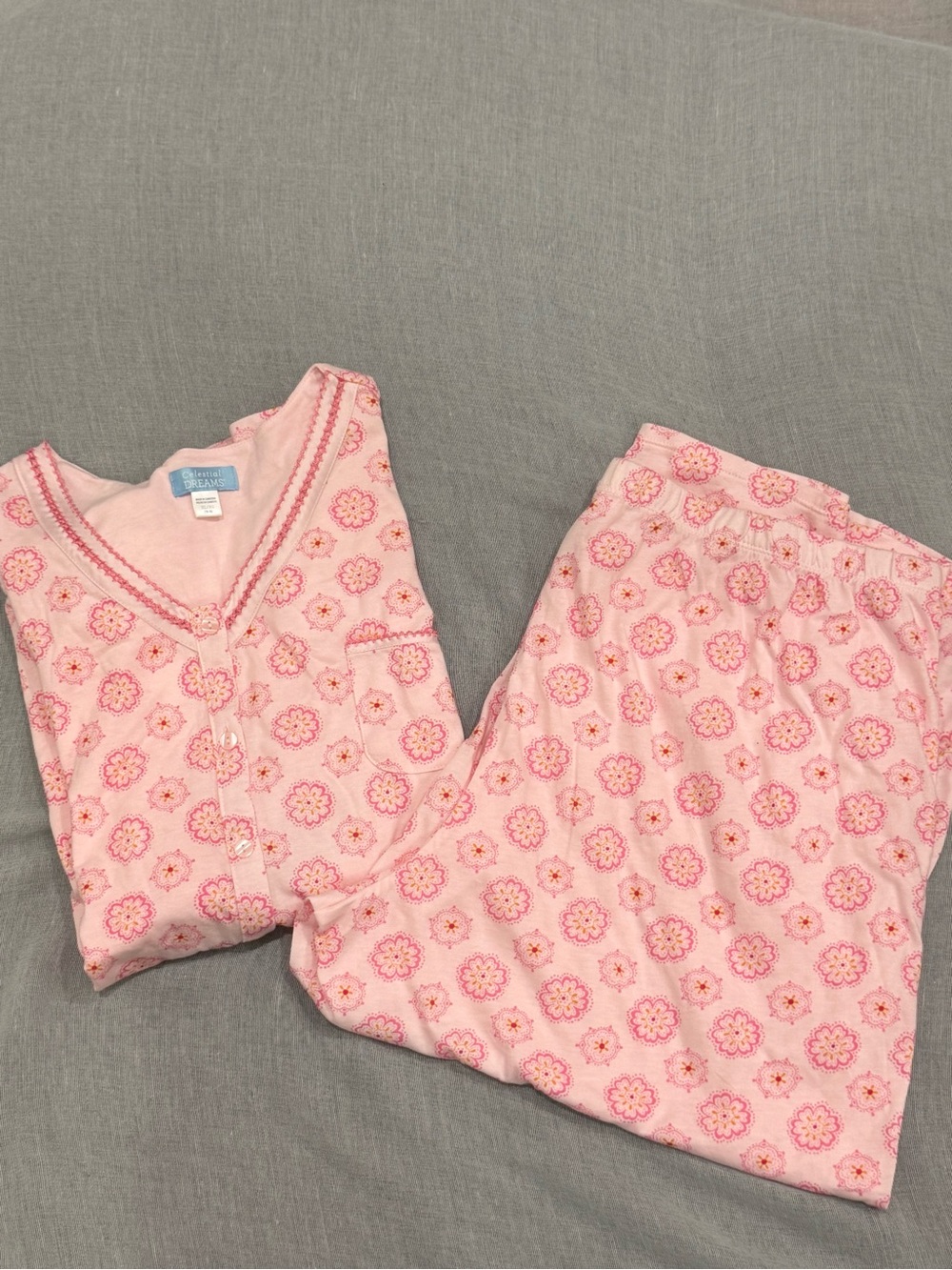 NEW Celestial Dreams Pink Floral Pajama Set 
Sz XL 16/18 Cottagecore Loungewear